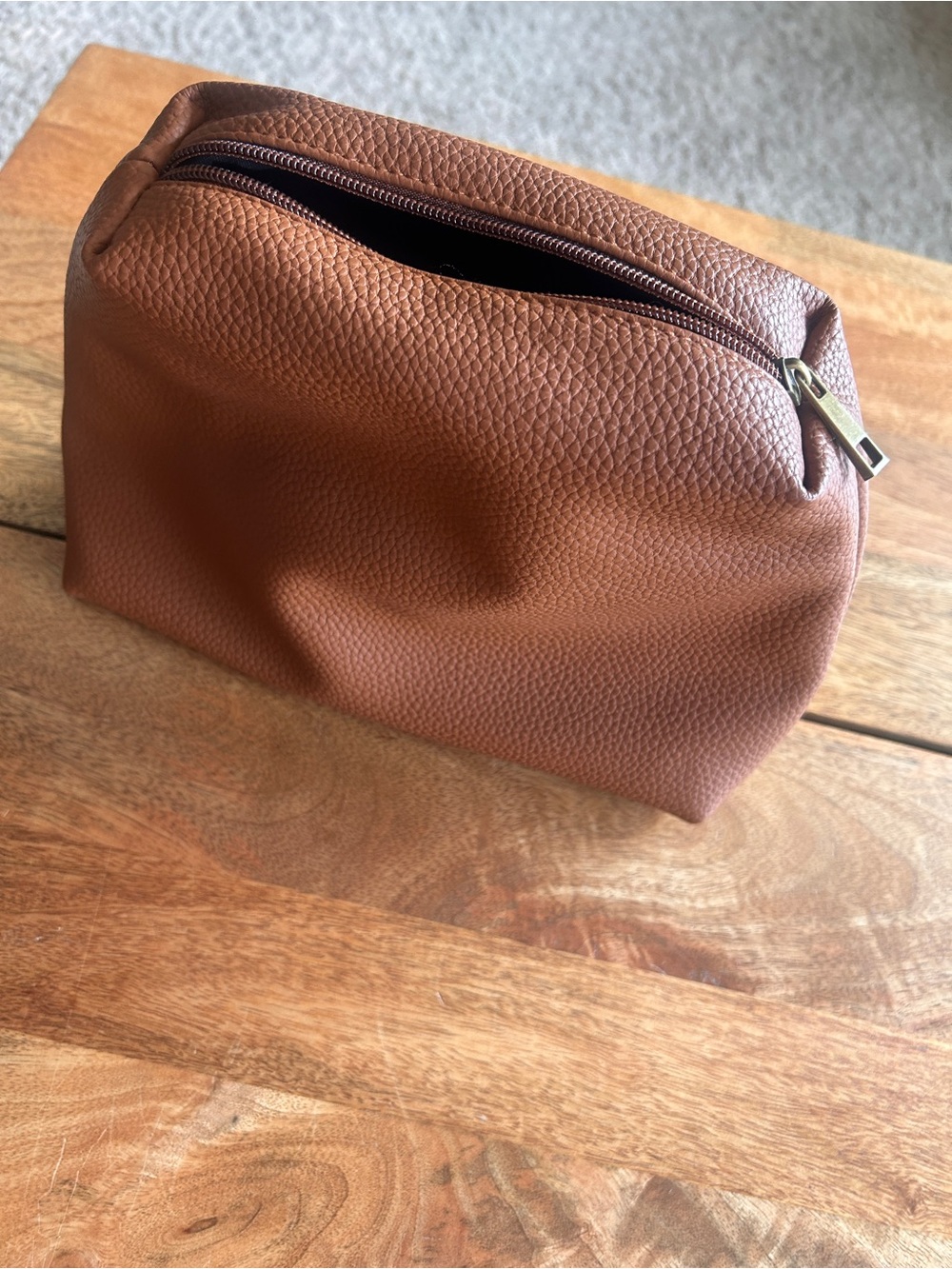 Anthropologie Tan Pebbled Leather pouch